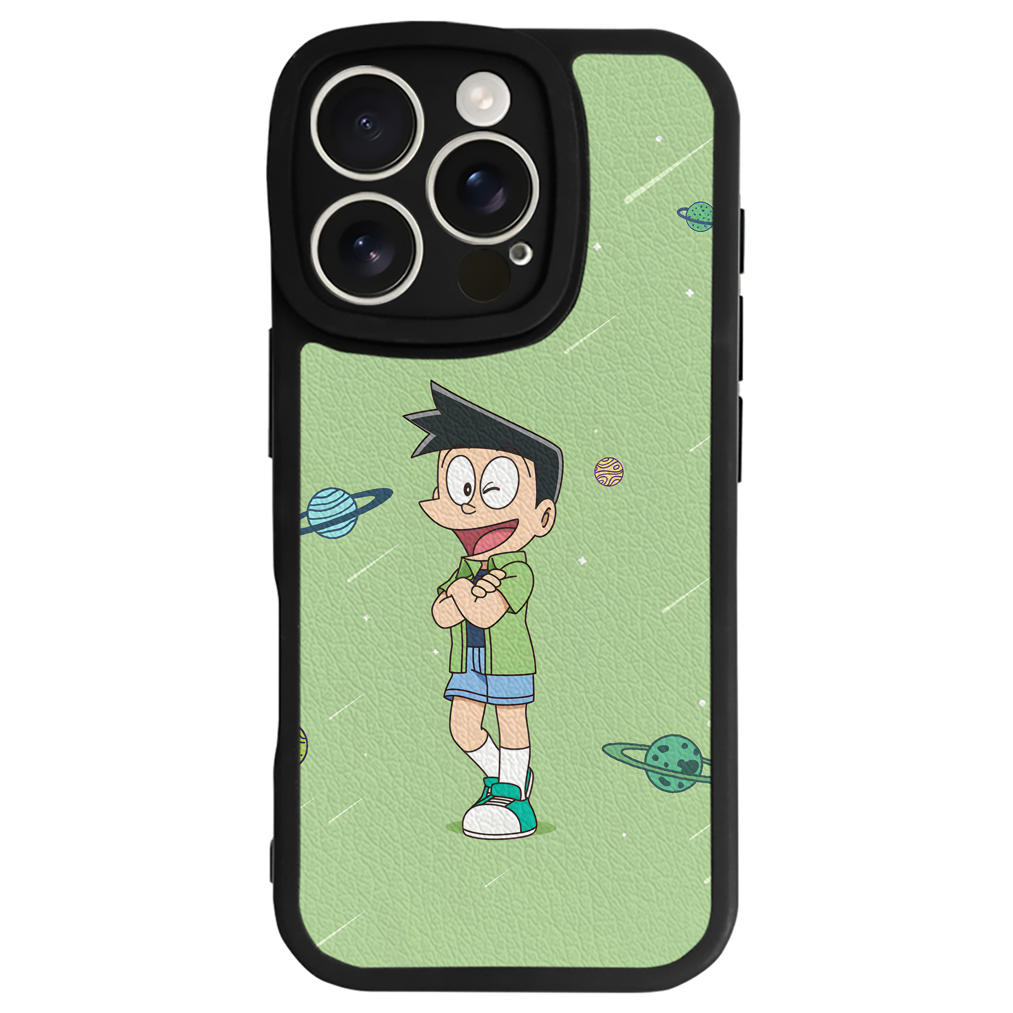 （画像用） ドラえもん Doraemon 【iPhone 16シリーズ対応】シリコンスマホケース（レザー調） 材質：シリコン